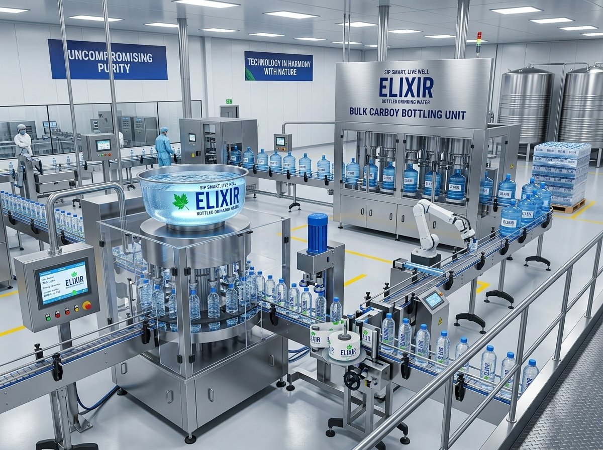 Elixir automated drinking water bottling plant